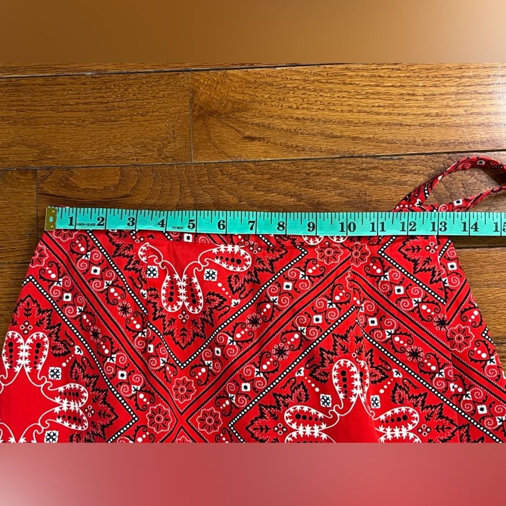 Coldwater Creek Bandana Wrap Skirt Red Women's S Western A Line Boho Western - Picture 5 of 7